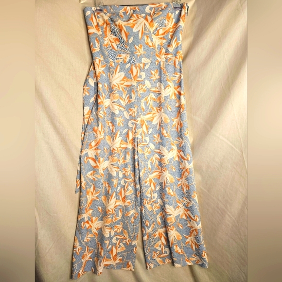 H&M Women Jumpsuit, Size 8, Color: Blue, Off white, orange - Picture 4 of 12